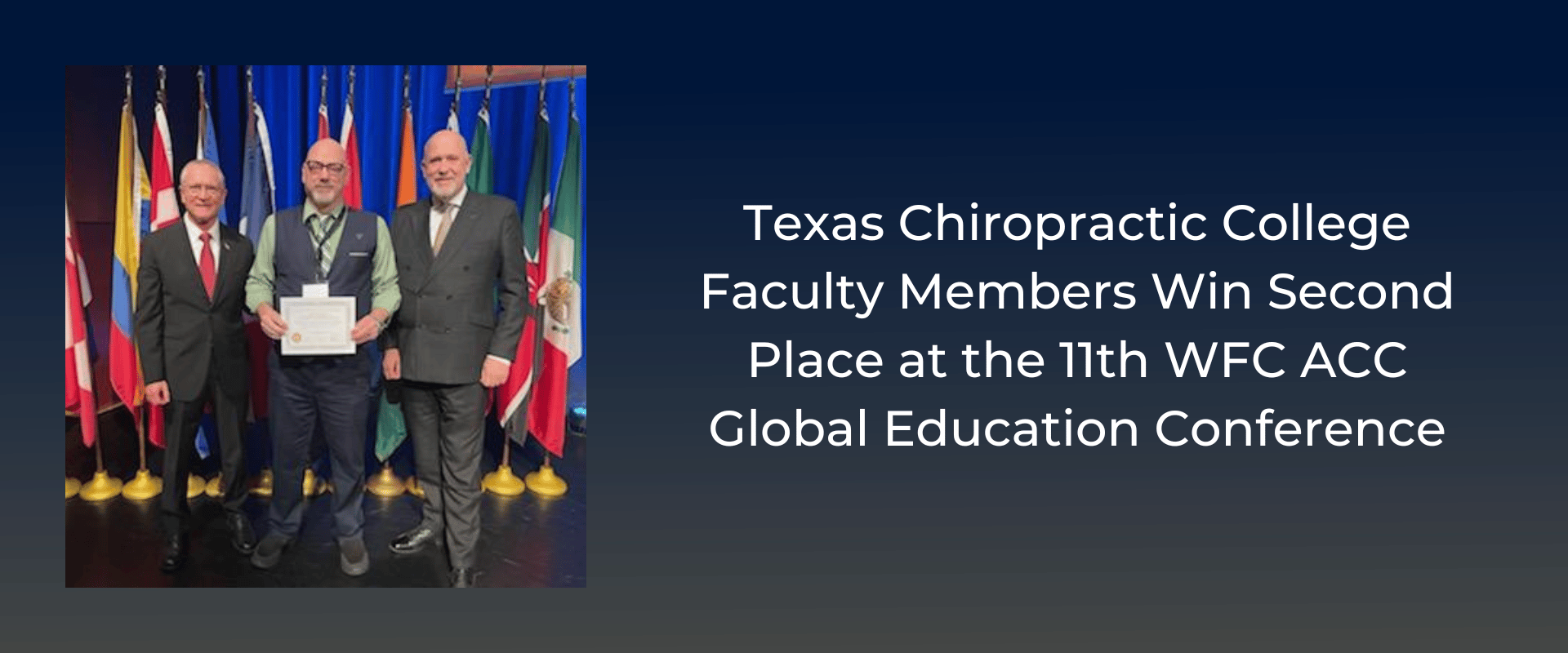 Texas Chiropractic College Faculty Members Win Second Place at the 11th